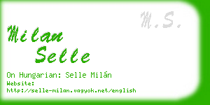 milan selle business card